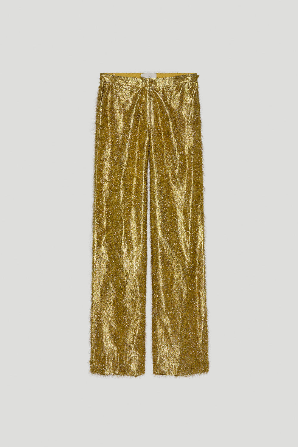 GOLD LAMÉ STRAIGHT TROUSERS
